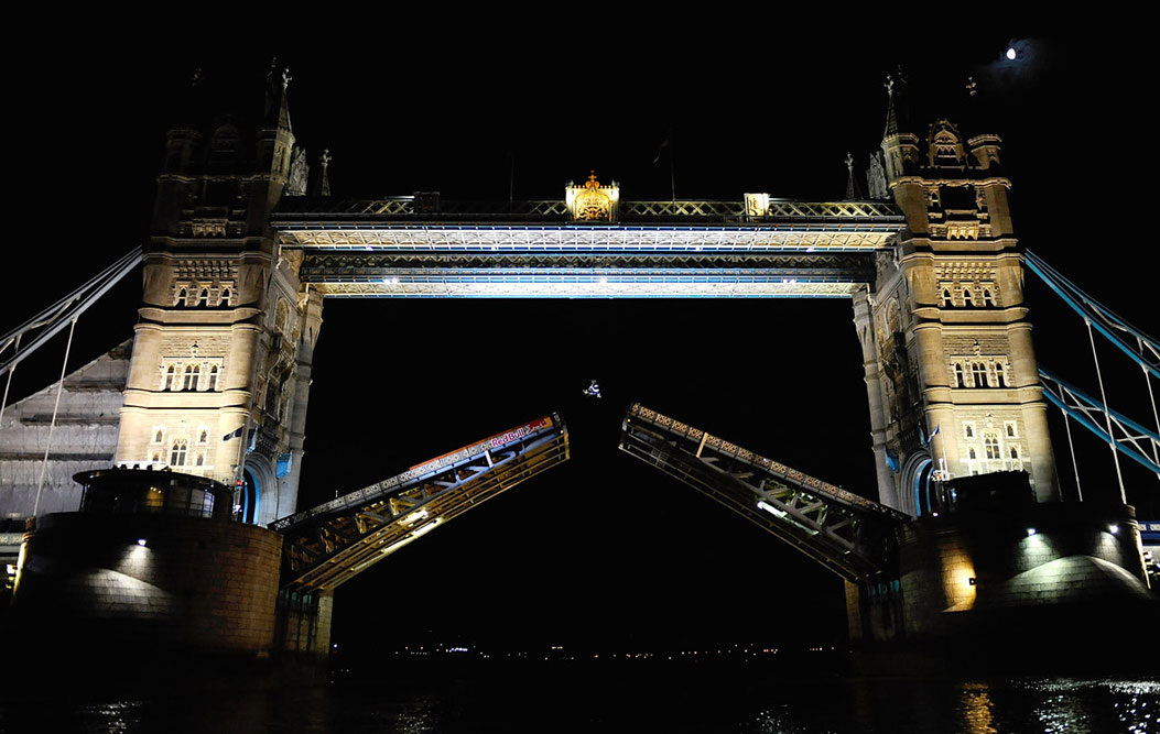 Robbie Maddison jumping Tower Bridge