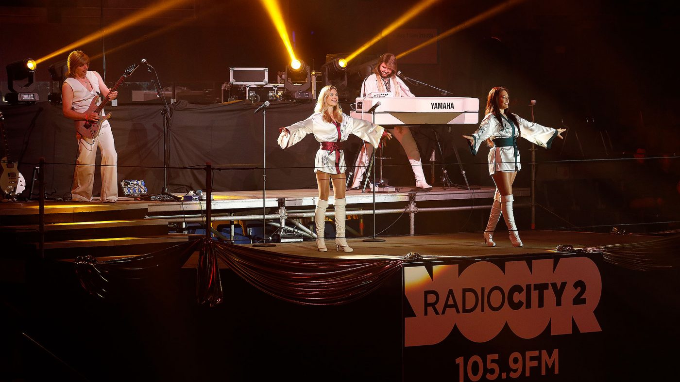 Debi Hall singing as Agnetha with Abba Revival at the Equestrian.com International Horse Show, Echo Arena Liverpool 31st December 2016 - 2nd January 2017.